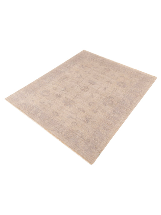 Angora Oushak 120889 Ivory Gray 7.8x9.3 Hand Knotted Rug