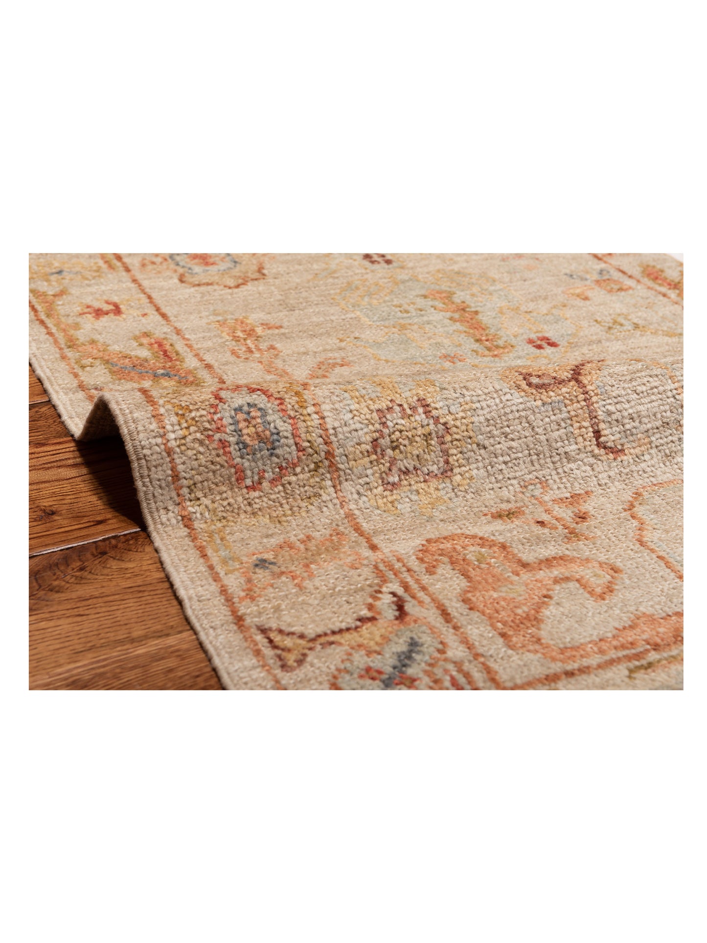 Angora Oushak 149351 Beige Beige 2.6x14.3 Hand Knotted Rug