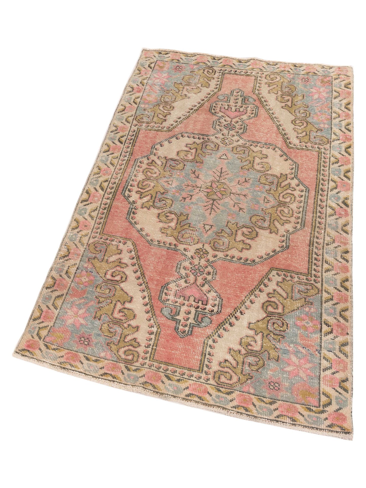 Old Anatolian 149857 Pink Ivory 4.2x7.5 Hand Knotted Rug