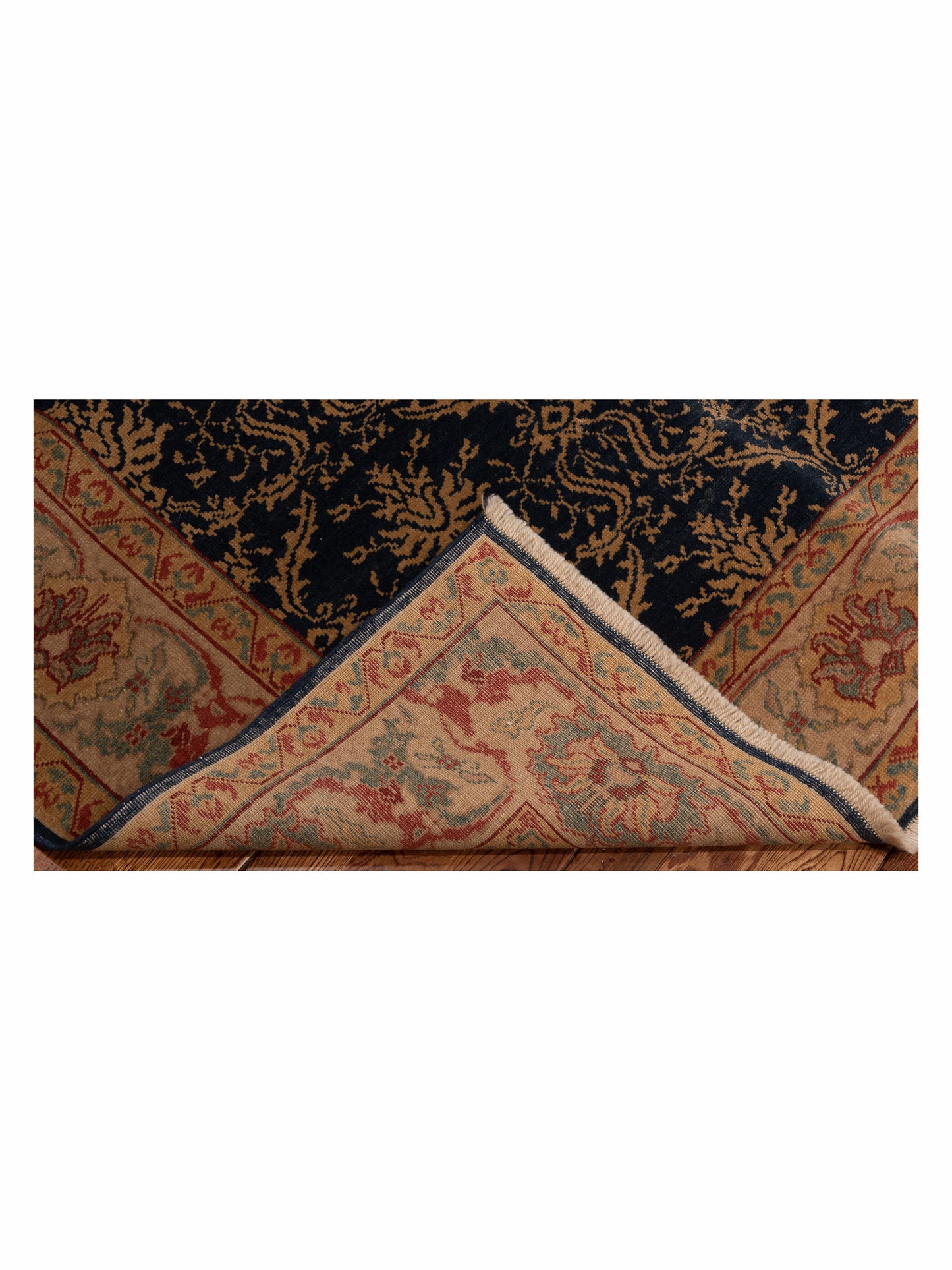 Antique Loom 107987 Navy Beige 4x6 Hand Knotted Rug