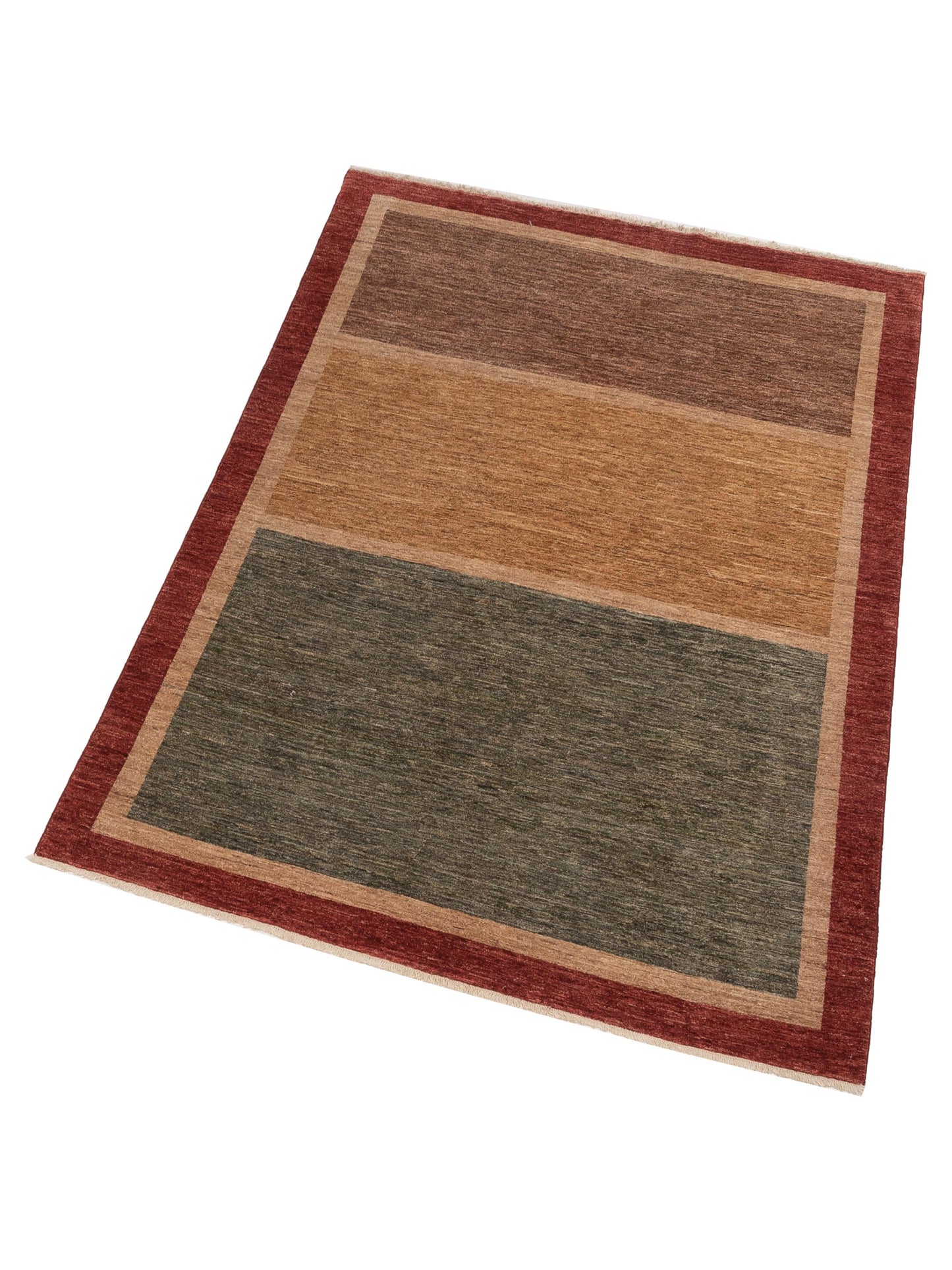 Bahar 92917 Green Red 6.3x8.8 Hand Knotted Rug