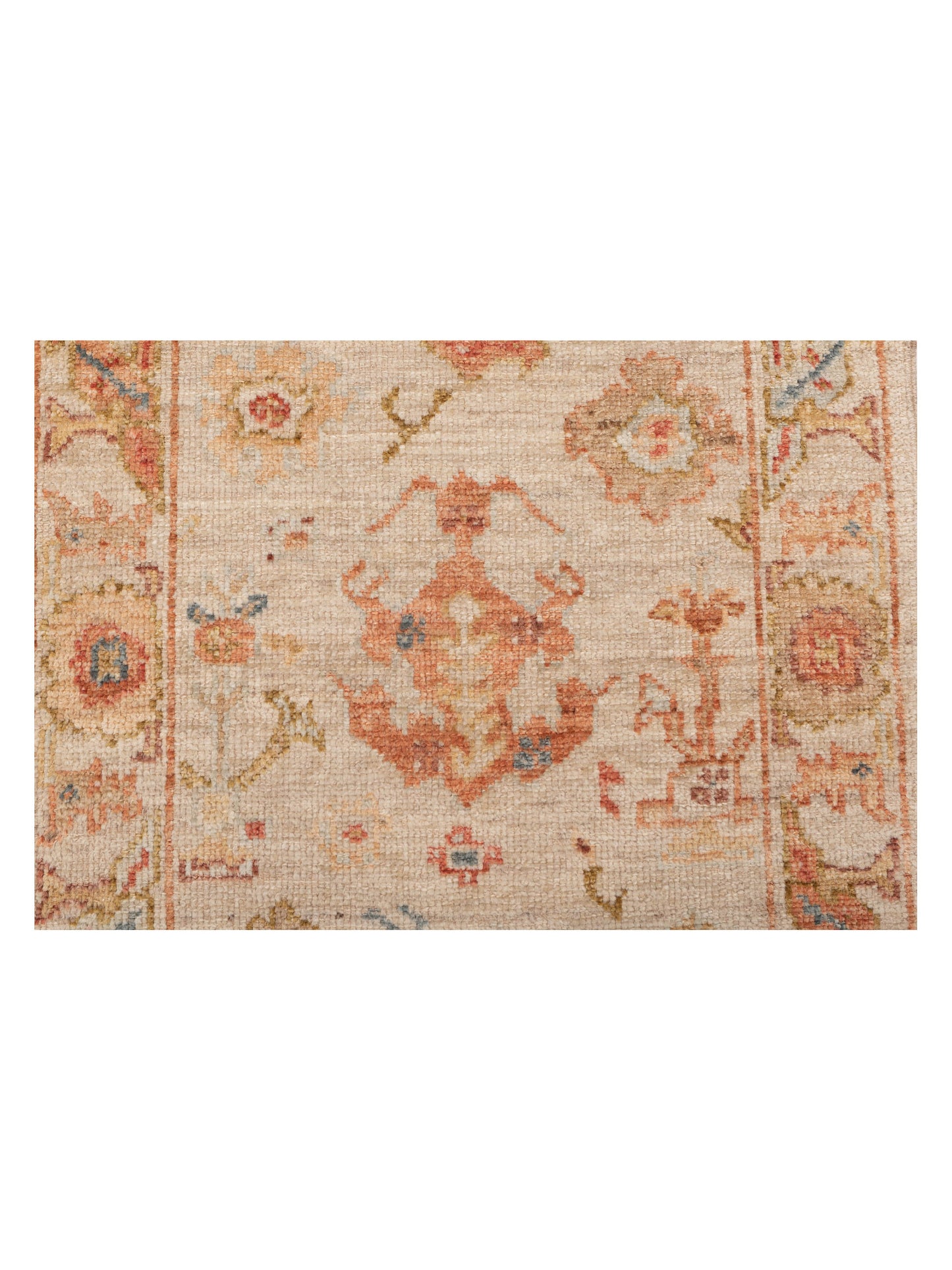 Angora Oushak 149541 Ivory Ivory 2.7x9.8 Hand Knotted Rug