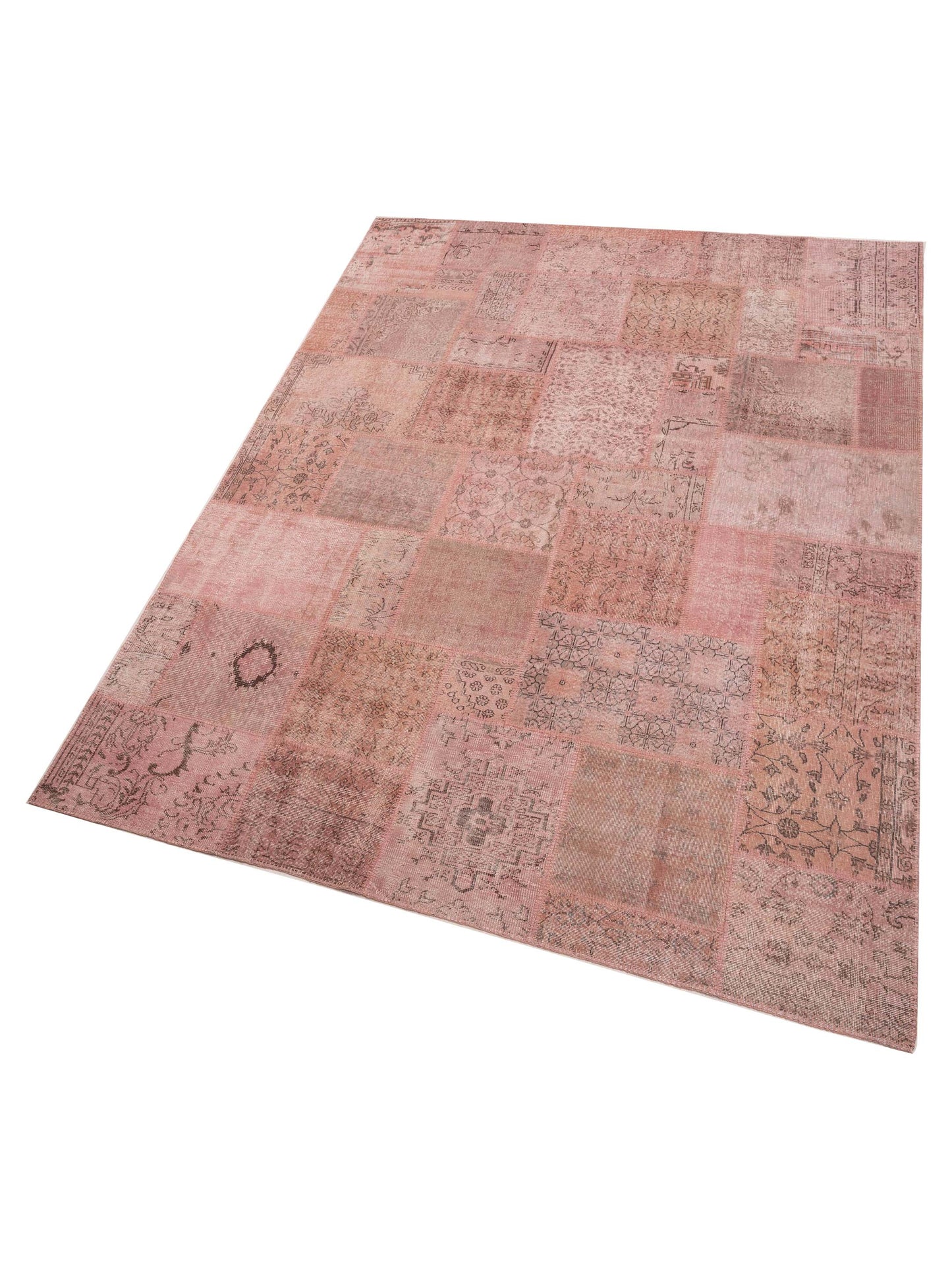 Turkish Vestige Patchwork 149168 Pink 9.1x12 Hand Knotted Rug