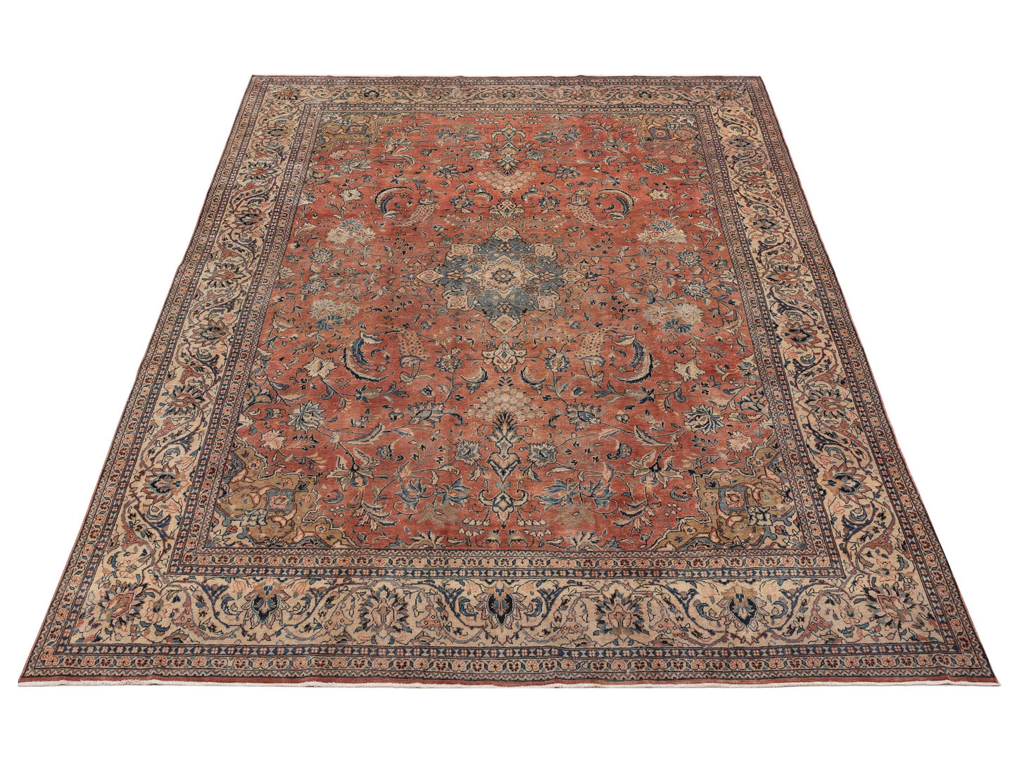 Persian 154319 Rust Beige 10.2x13.4 Hand Knotted Rug