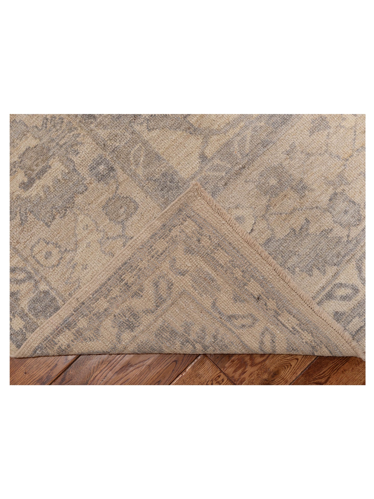 Angora Oushak 127855 Ivory Silver 10.6x14 Hand Knotted Rug
