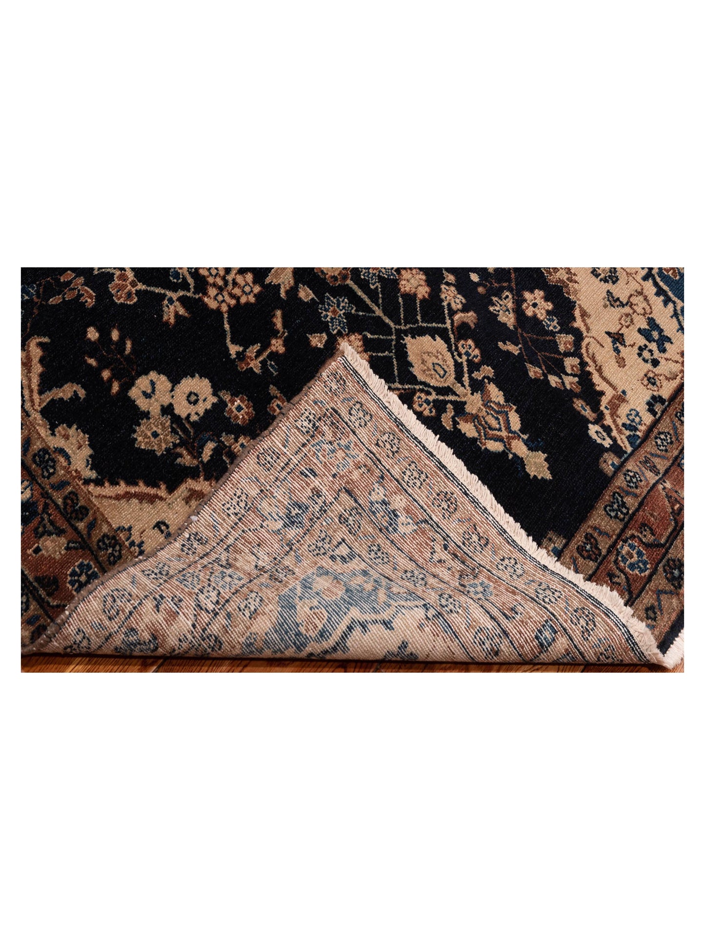 Persian 147683 Navy Brown 4.4x10.5 Hand Knotted Rug