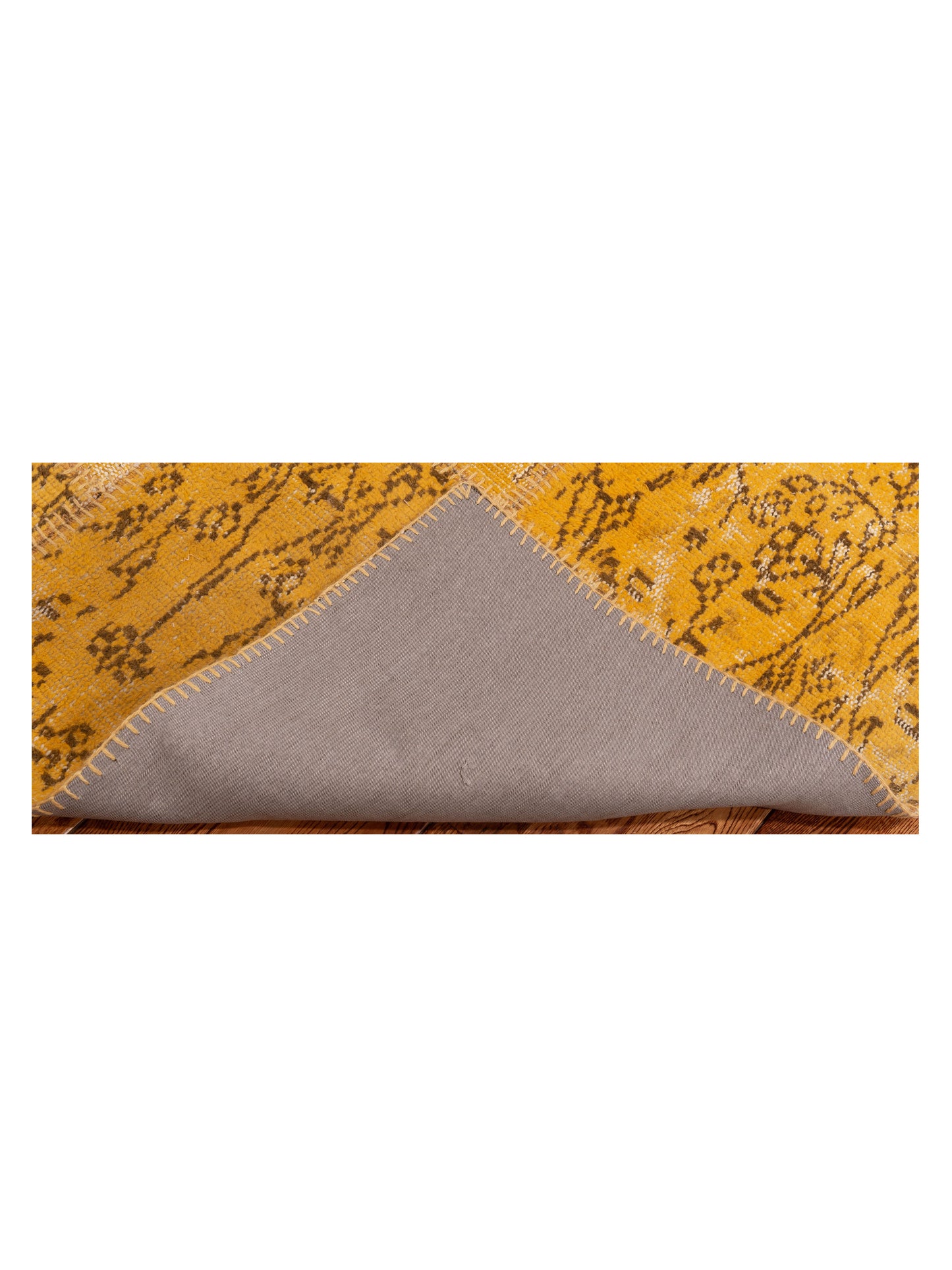 Turkish Vestige Patchwork 115701 Yellow 4.11x7.11 Hand Knotted Rug