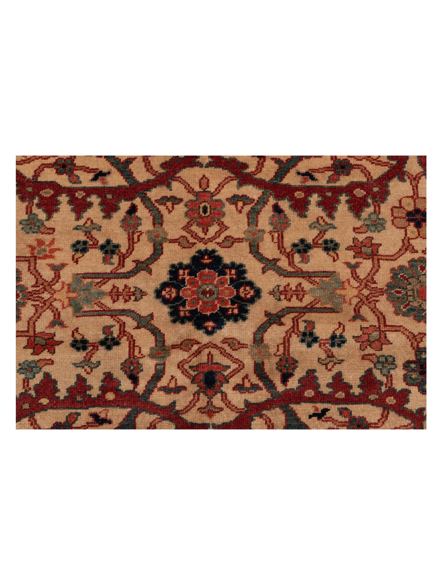 Antique Loom 147424 Ivory Red 6.6x8 Hand Knotted Rug