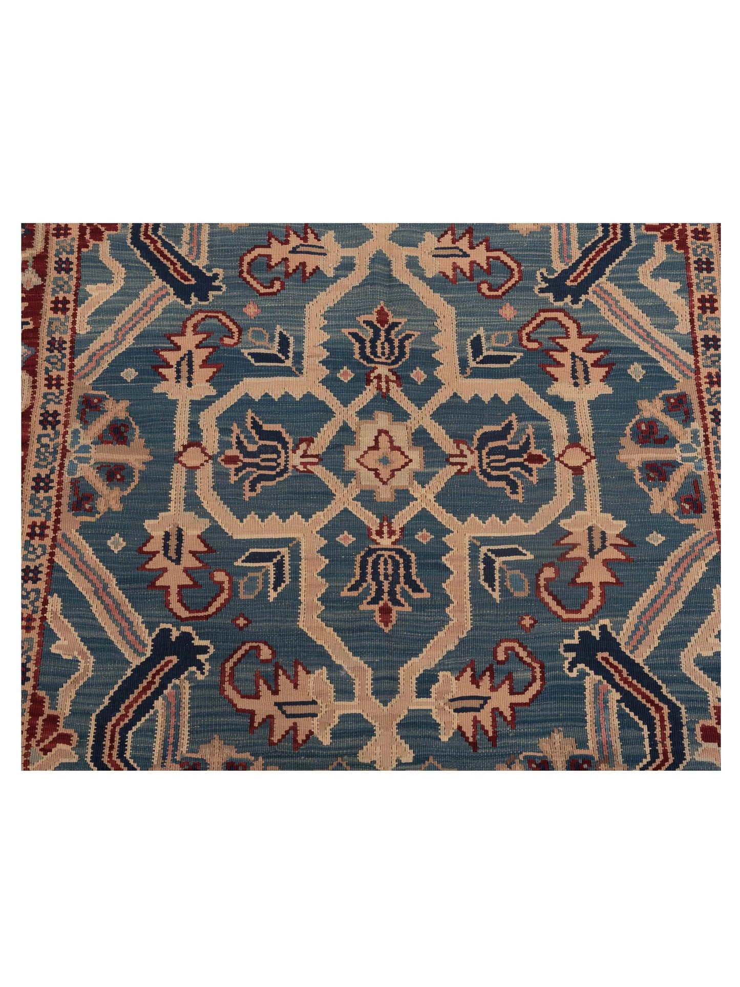 Transilvanian Kilim 70018 Blue Red 5.8x8 Hand Woven Rug