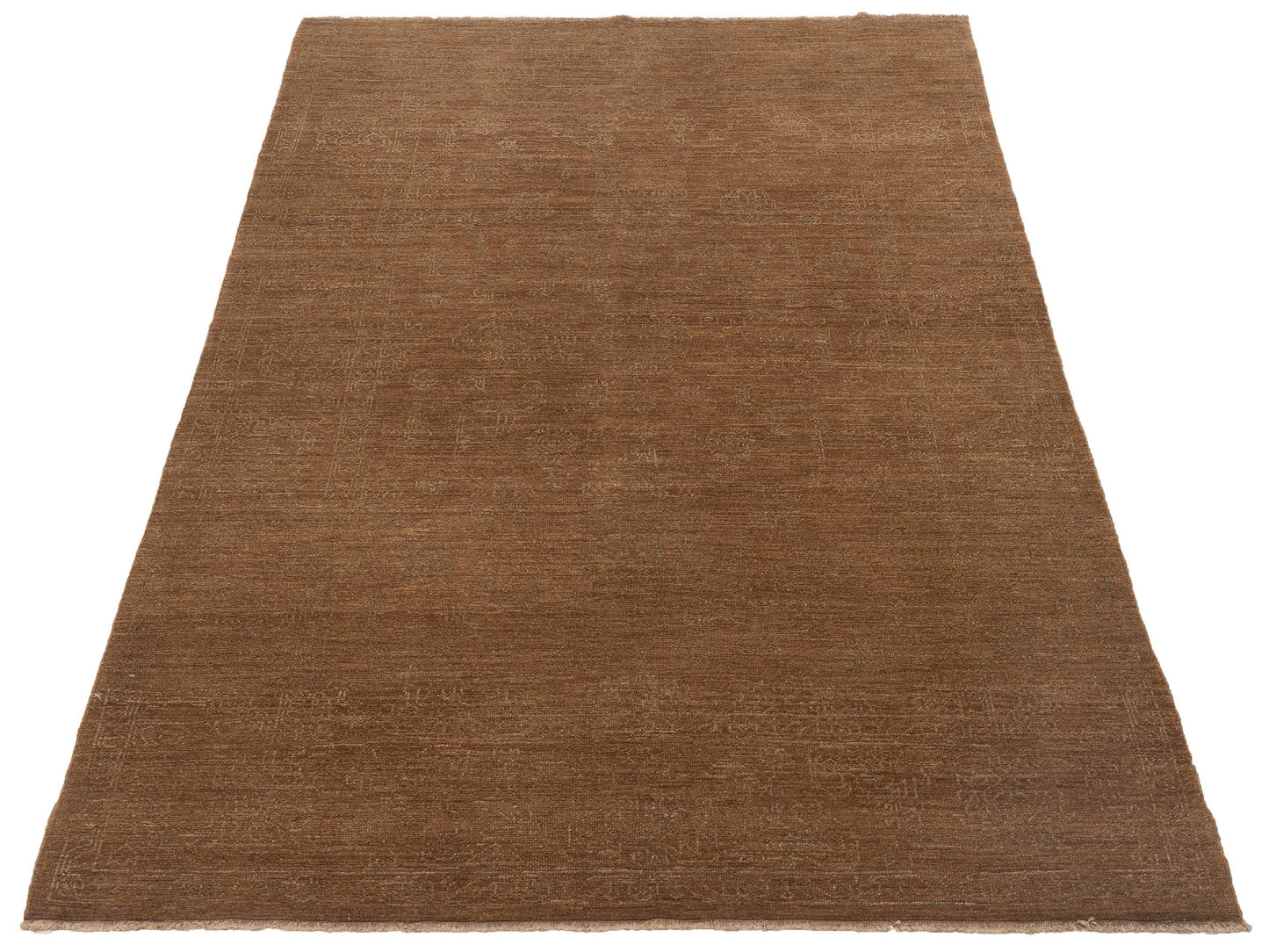 Defne Emerald Brown Green 6x8.11 Hand Knotted Rug