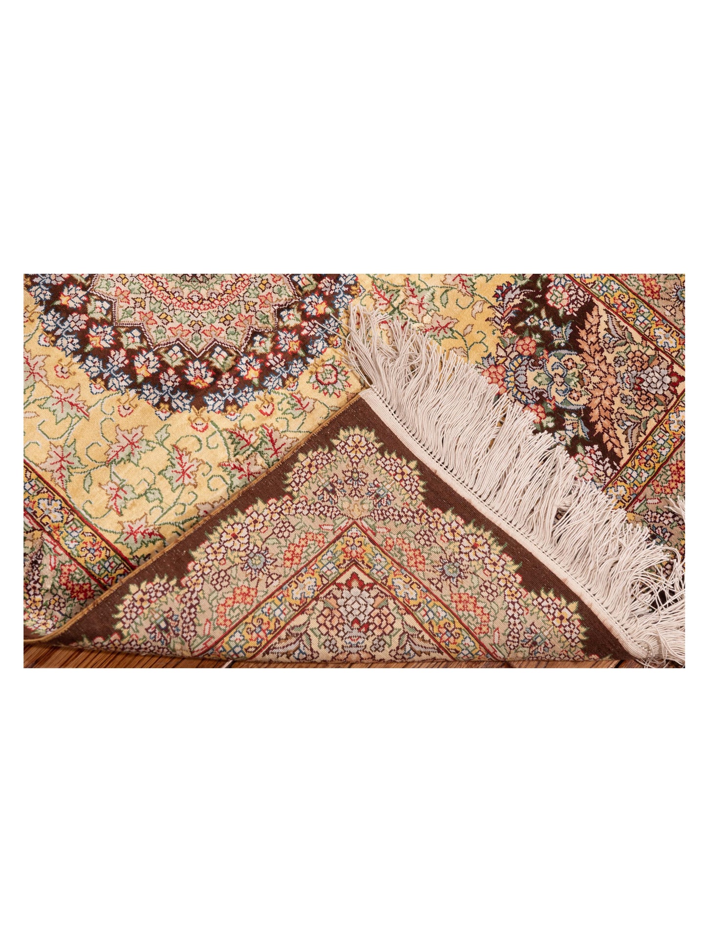 Pure Silk 119263 Gold Brown 2x3.1 Hand Knotted Rug