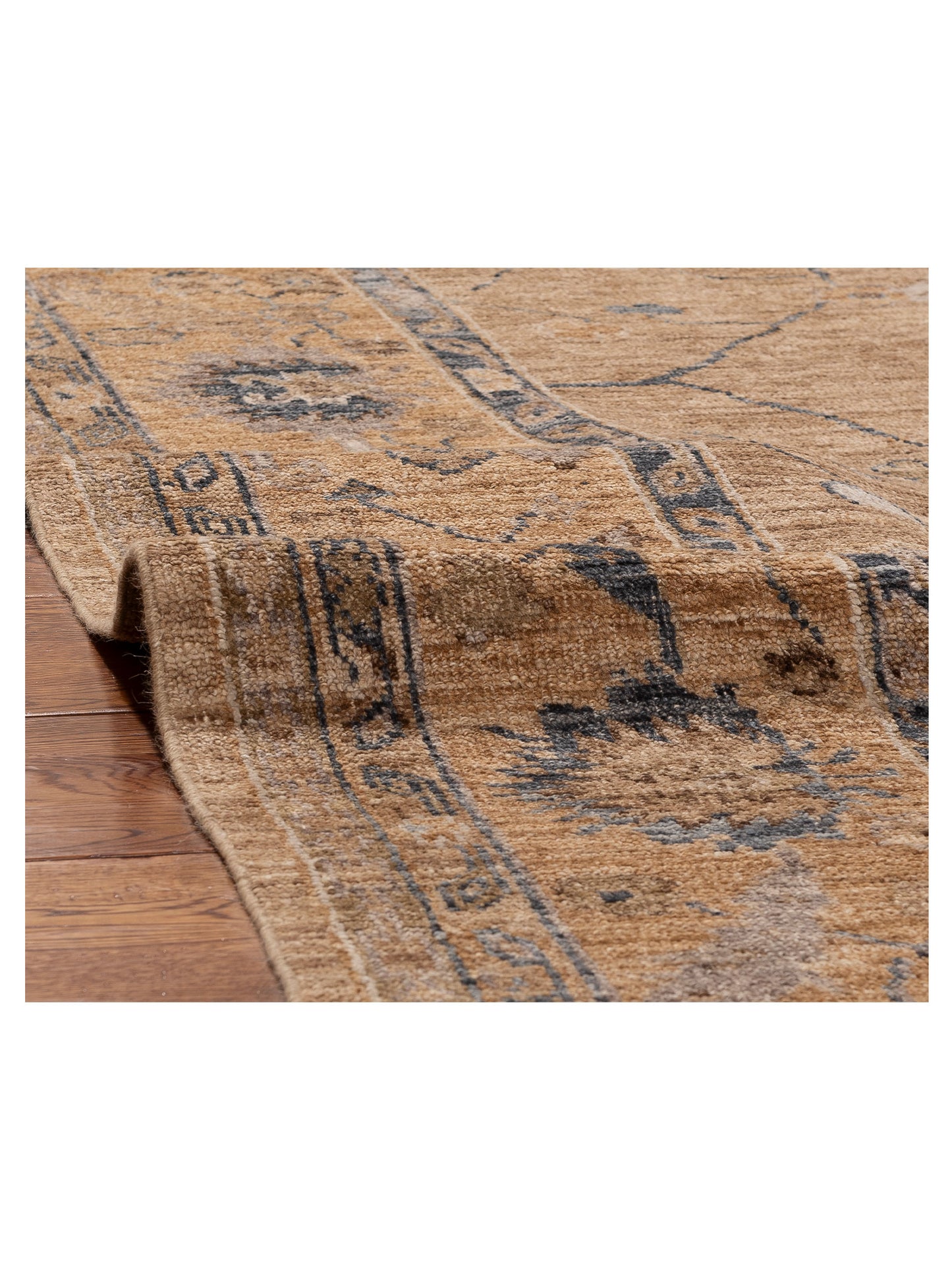 Angora Oushak 156040 Gold Gold 8.11x11.7 Hand Knotted Rug