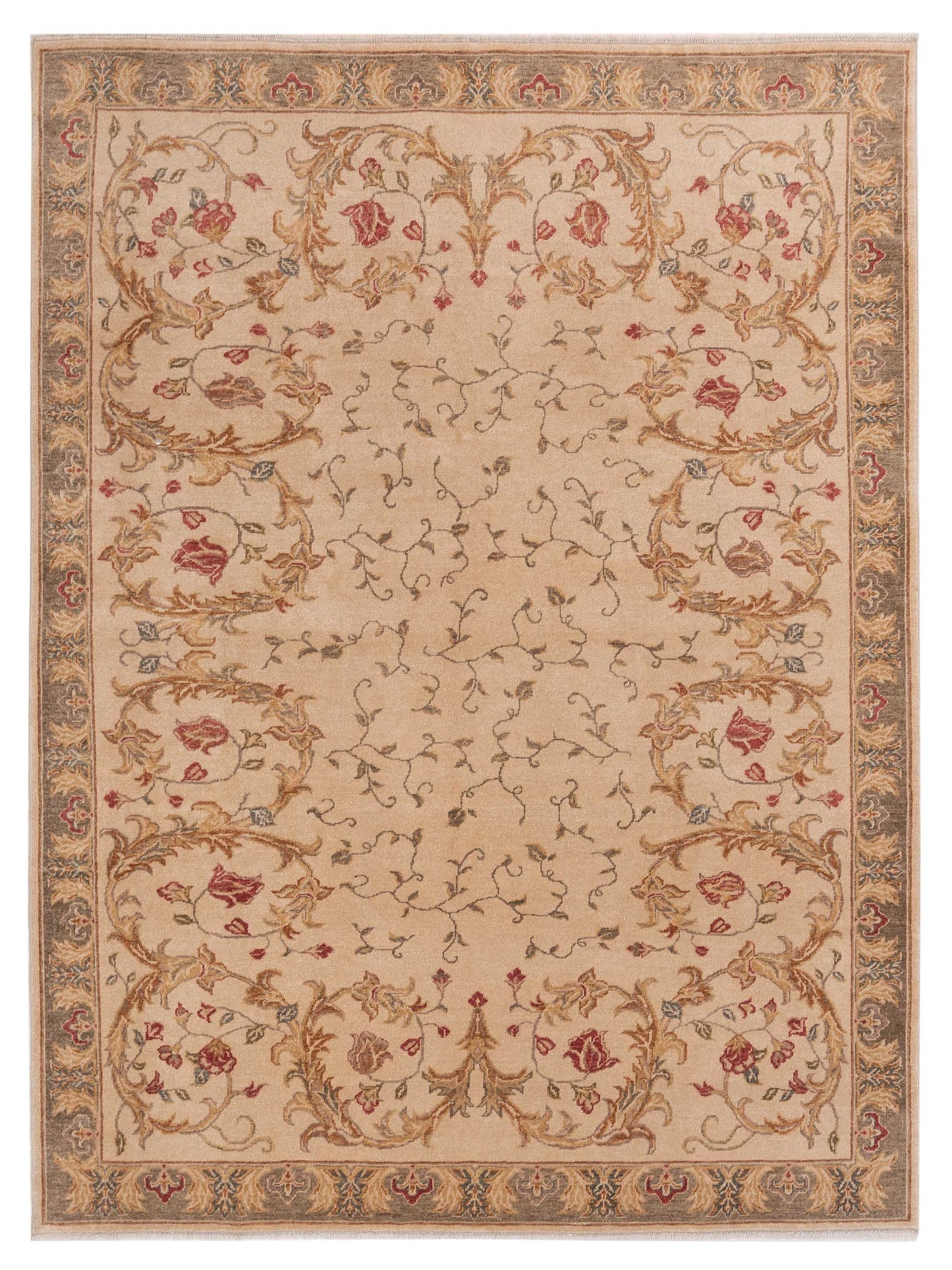 Pasha Antique Loom  Ivory Green Transitional