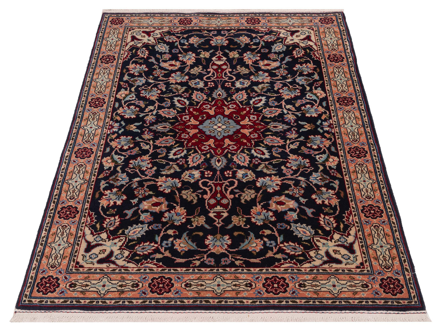 Crown 147779 Navy Pink 4x6 Hand Knotted Rug