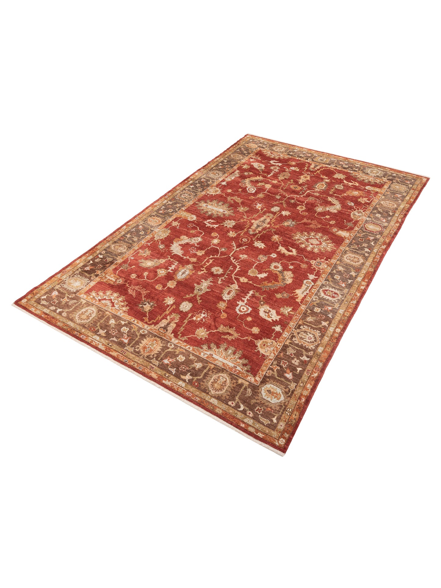 Angora Oushak 128251 Red Brown 9.1x14.2 Hand Knotted Rug