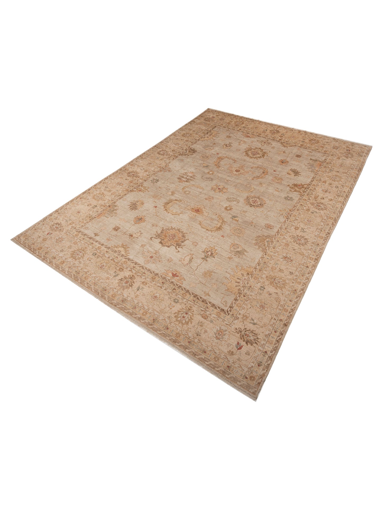 Angora Oushak 153645 Silver Gold 12.9x17.9 Hand Knotted Rug