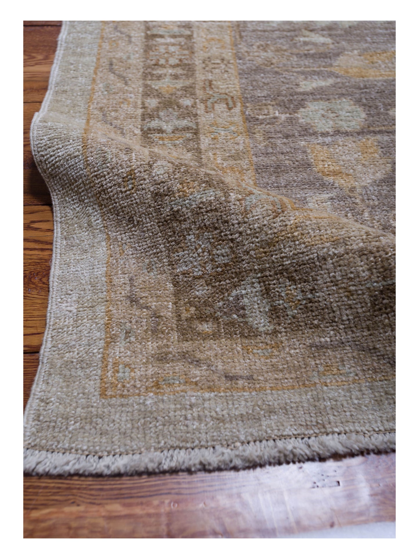 Angora Oushak 126676 Silver Brown 15x19.7 Hand Knotted Rug