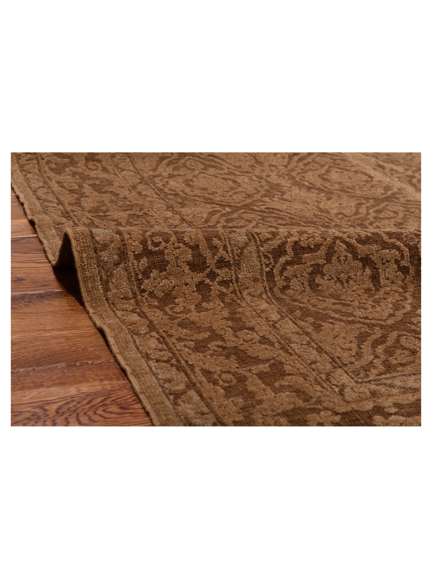 Defne Tulip Light Brown Brown 4.2x5.10 Hand Knotted Rug