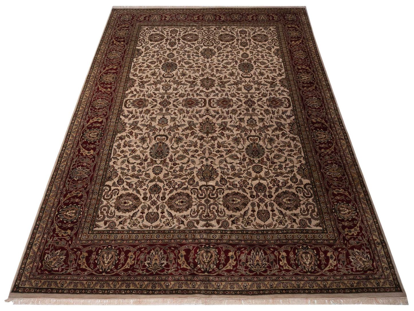 Royal 88633 Ivory Red 12x18 Hand Knotted Rug
