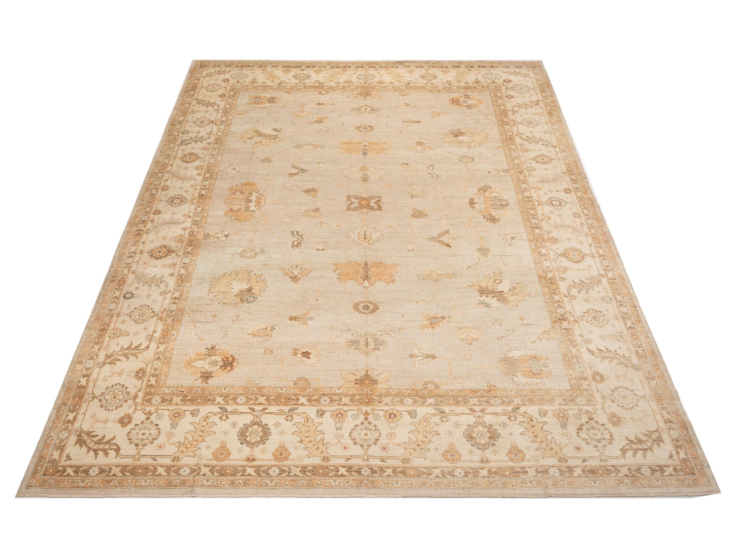 Angora Oushak 128288 Silver Ivory 14.1x17.5 Hand Knotted Rug