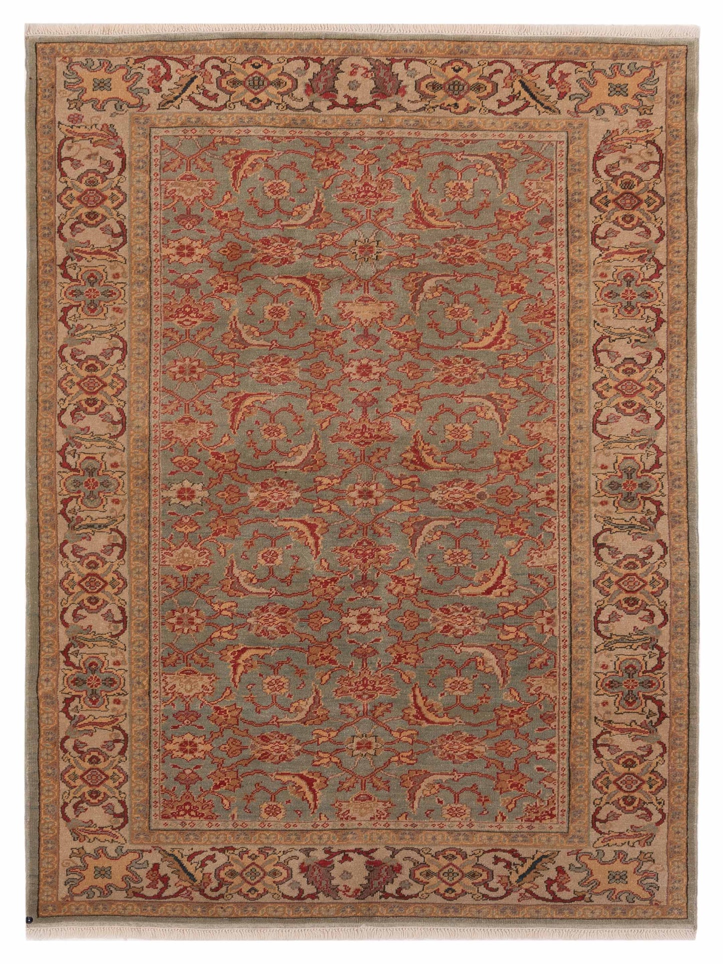 Pasha Antique Loom  Green Ivory Transitional