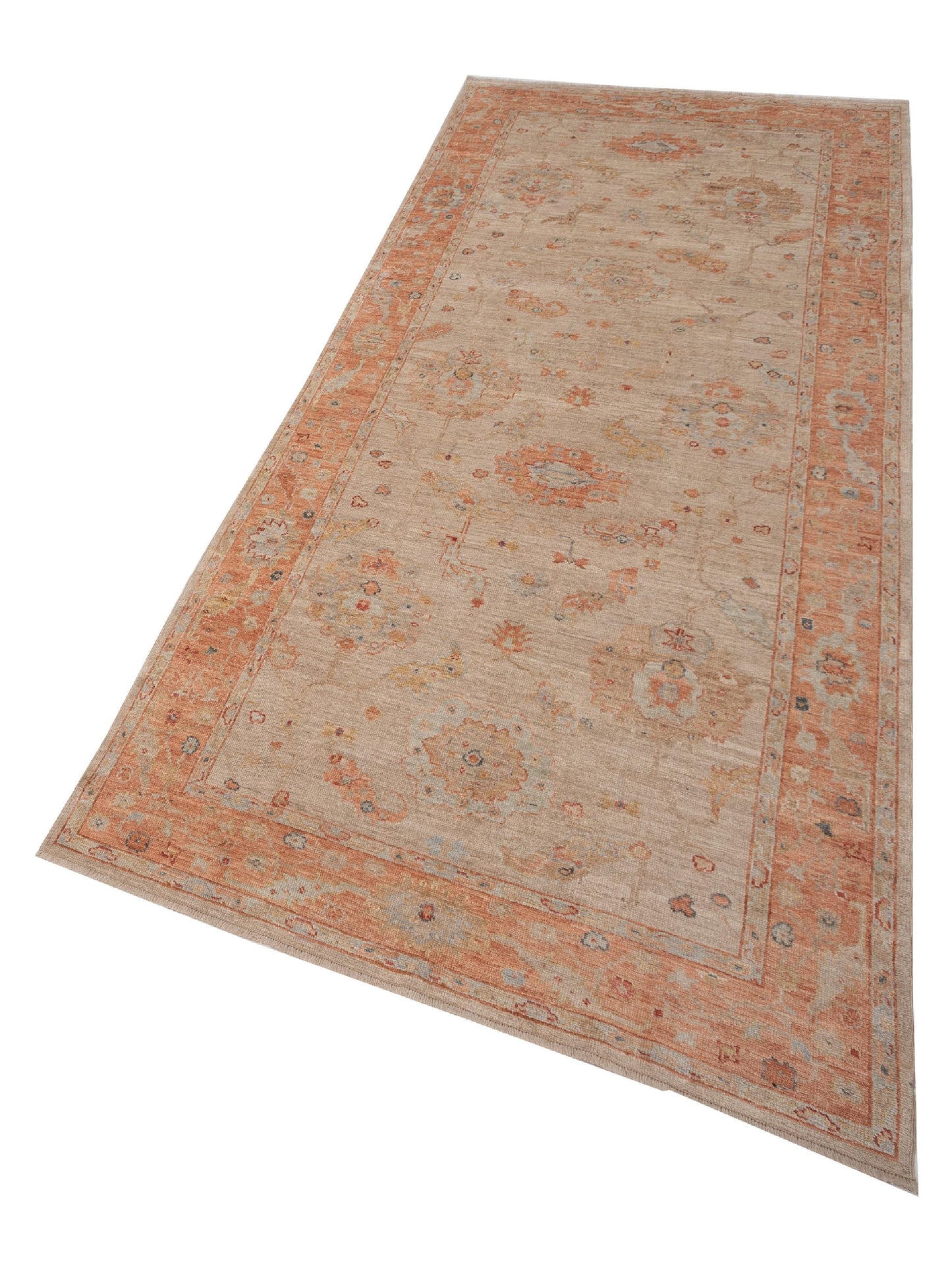 Angora Oushak 149326 Beige Rust 6x13.2 Hand Knotted Rug