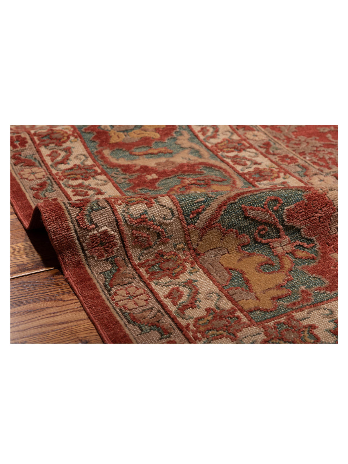 Antique Loom 107924 Red Blue 12.3x14.8 Hand Knotted Rug