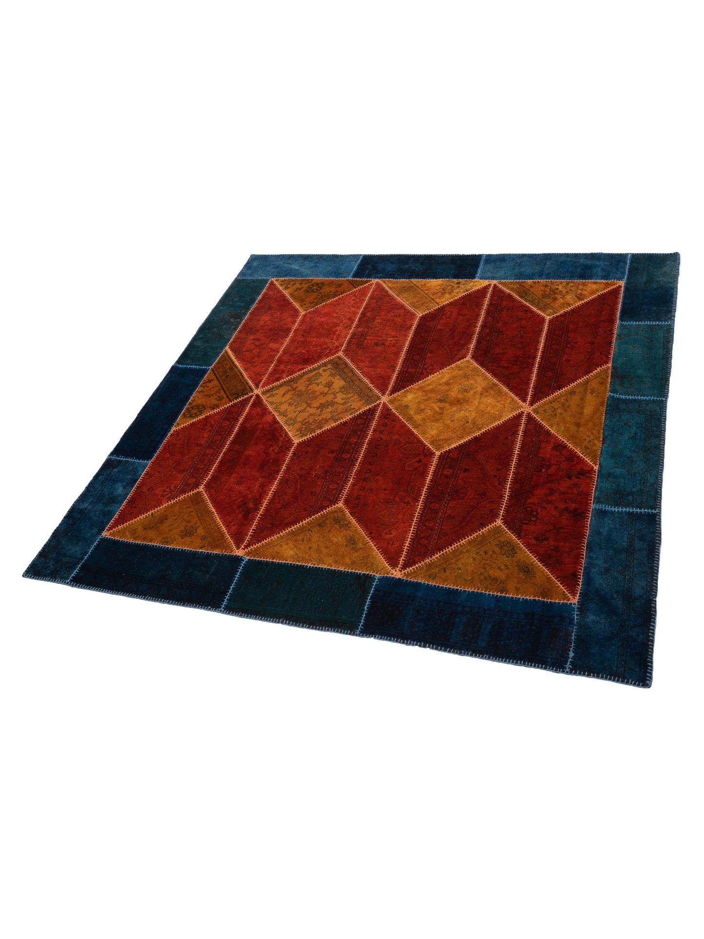 Turkish Vestige Patchwork 114249 Multi 10x10 Hand Knotted Rug