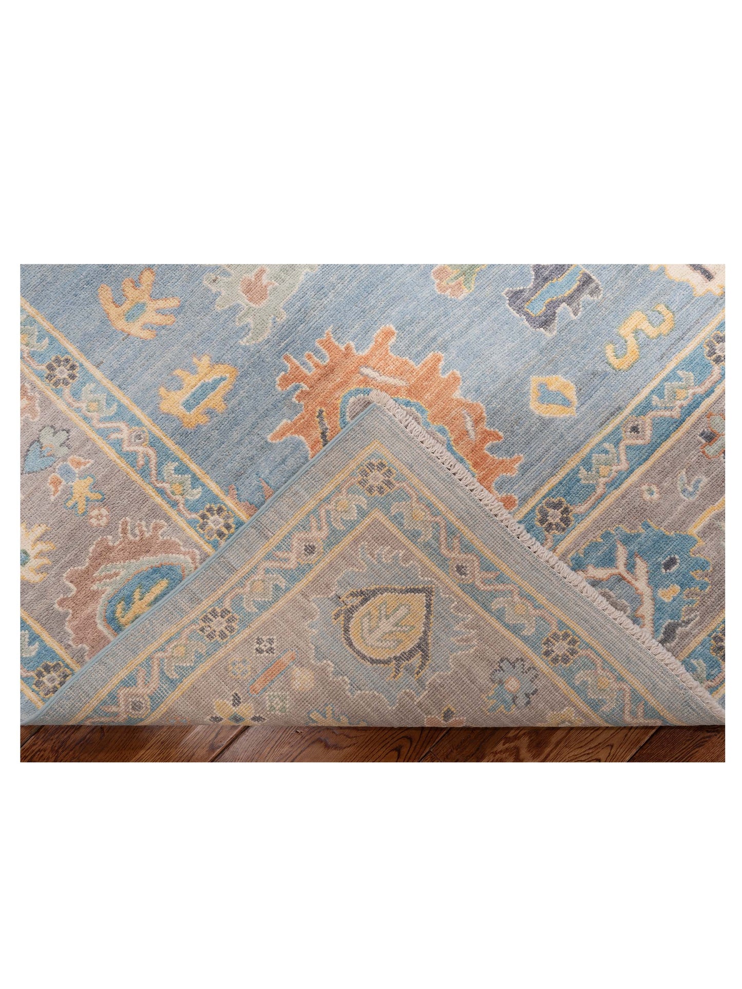 Anadol Oushak 151064 Blue Brown 7.11x9.8 Hand Knotted Rug