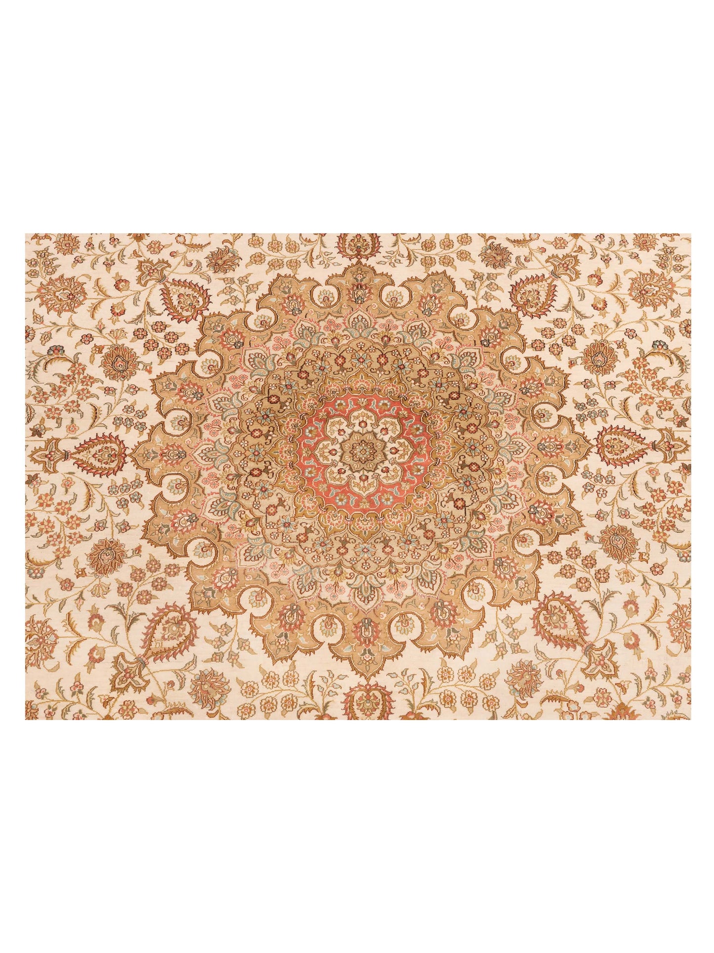 Pure Silk 118026 Ivory Ivory 9.1x11.10 Hand Knotted Rug