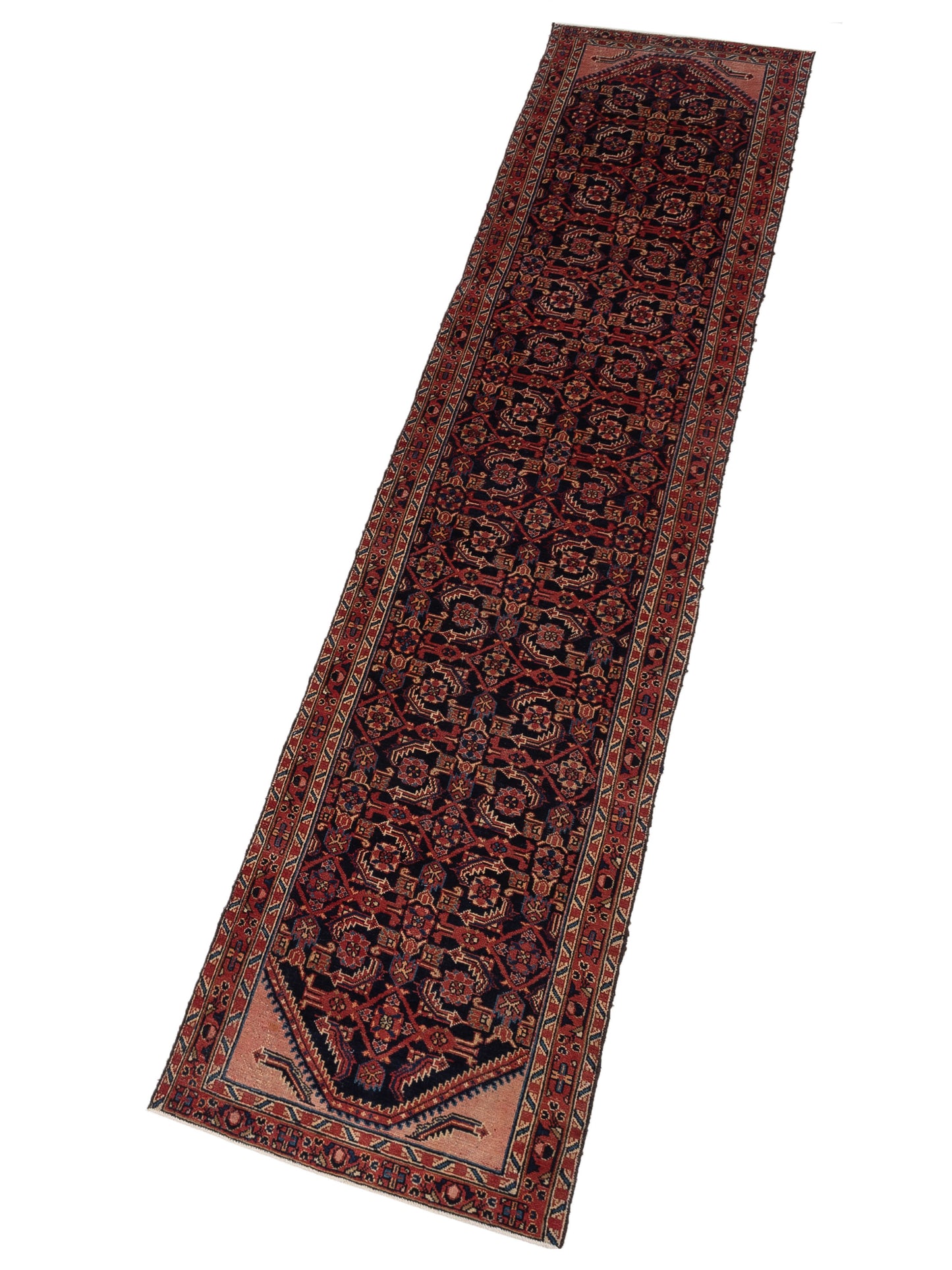 Persian 85764 Navy Red 3.4x16.4 Hand Knotted Rug