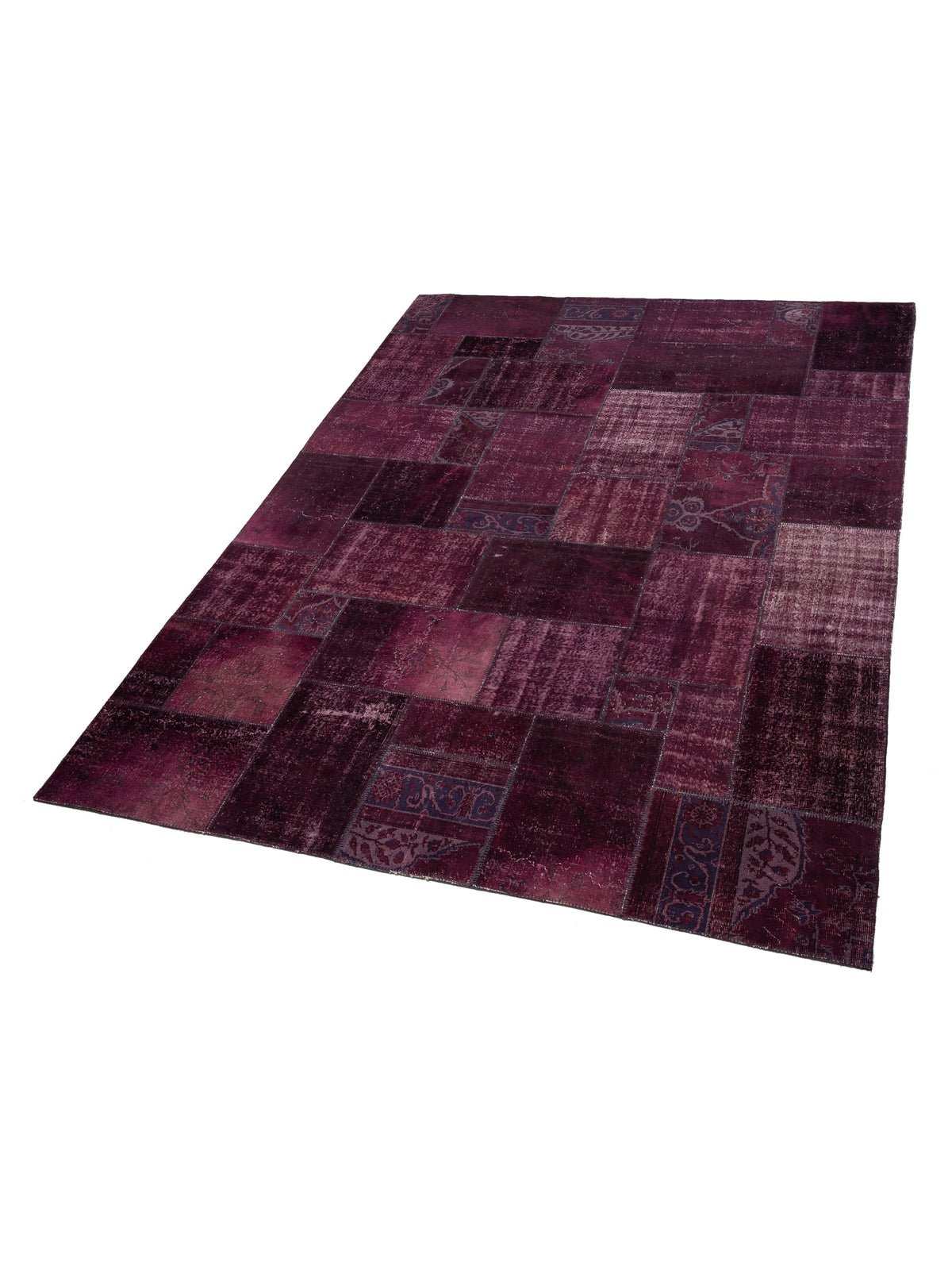 Turkish Vestige Patchwork 110177 Burgundy 9.11x13.3 Hand Knotted Rug