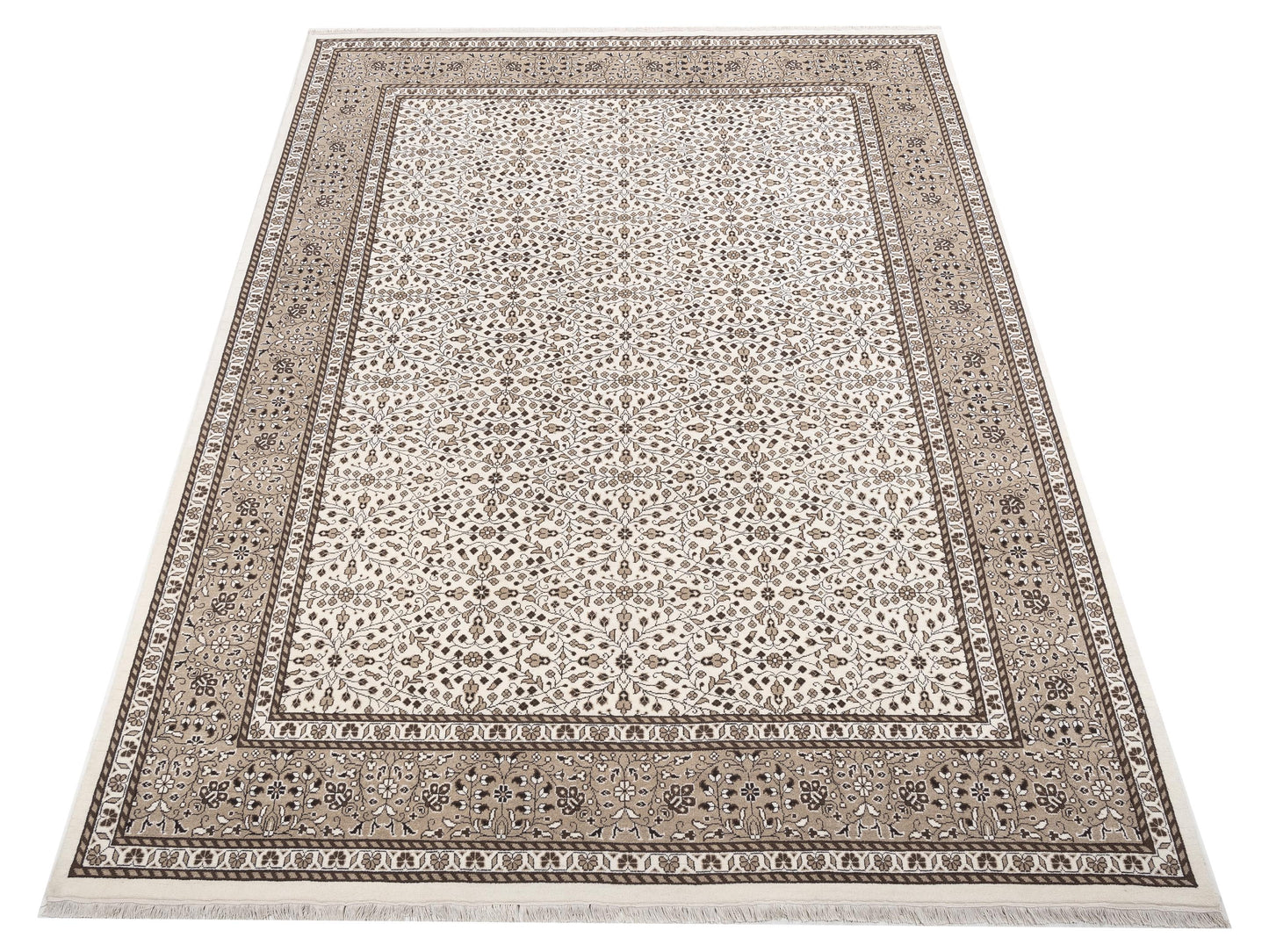 Kayseri 152965 Ivory Brown 10x13.3 Hand Knotted Rug
