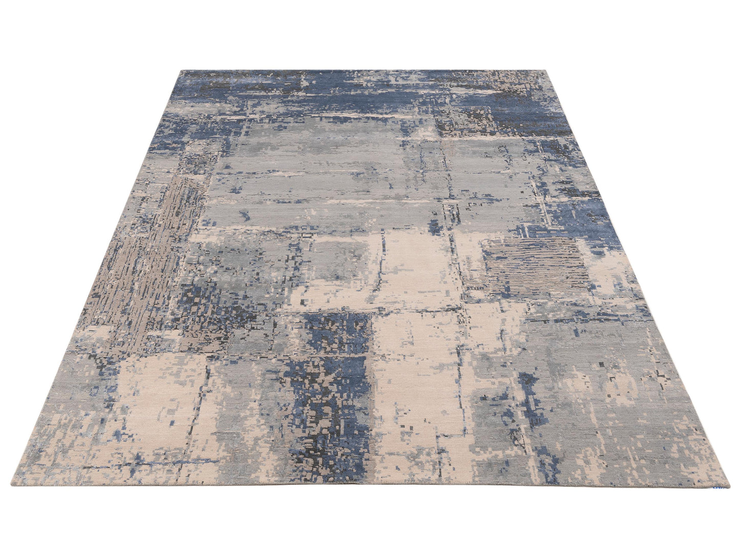 Tibetino 153853 Silver Blue 9x12 Hand Knotted Rug