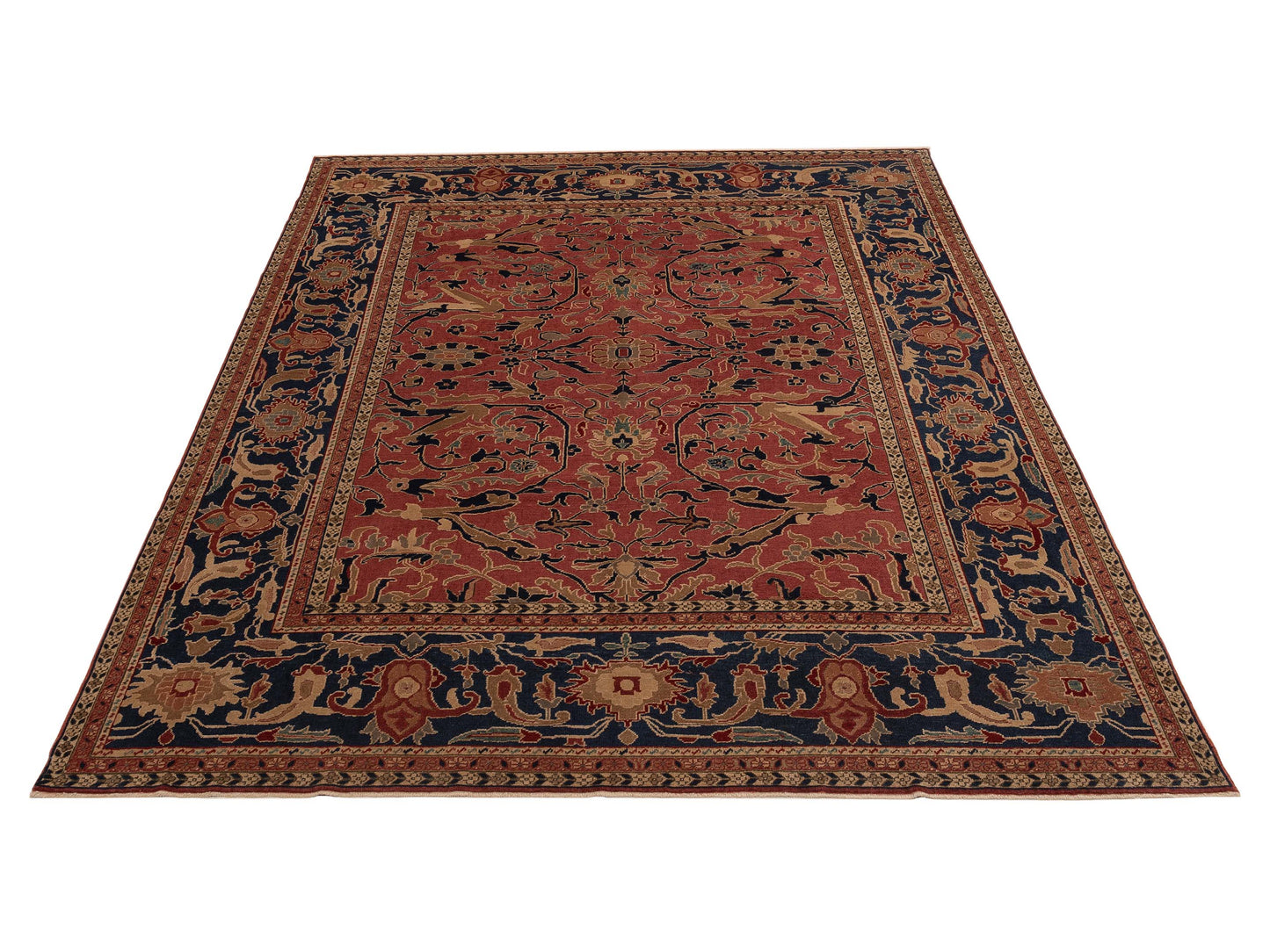 Antique Loom 104420 Rust Navy 9.3x11.7 Hand Knotted Rug