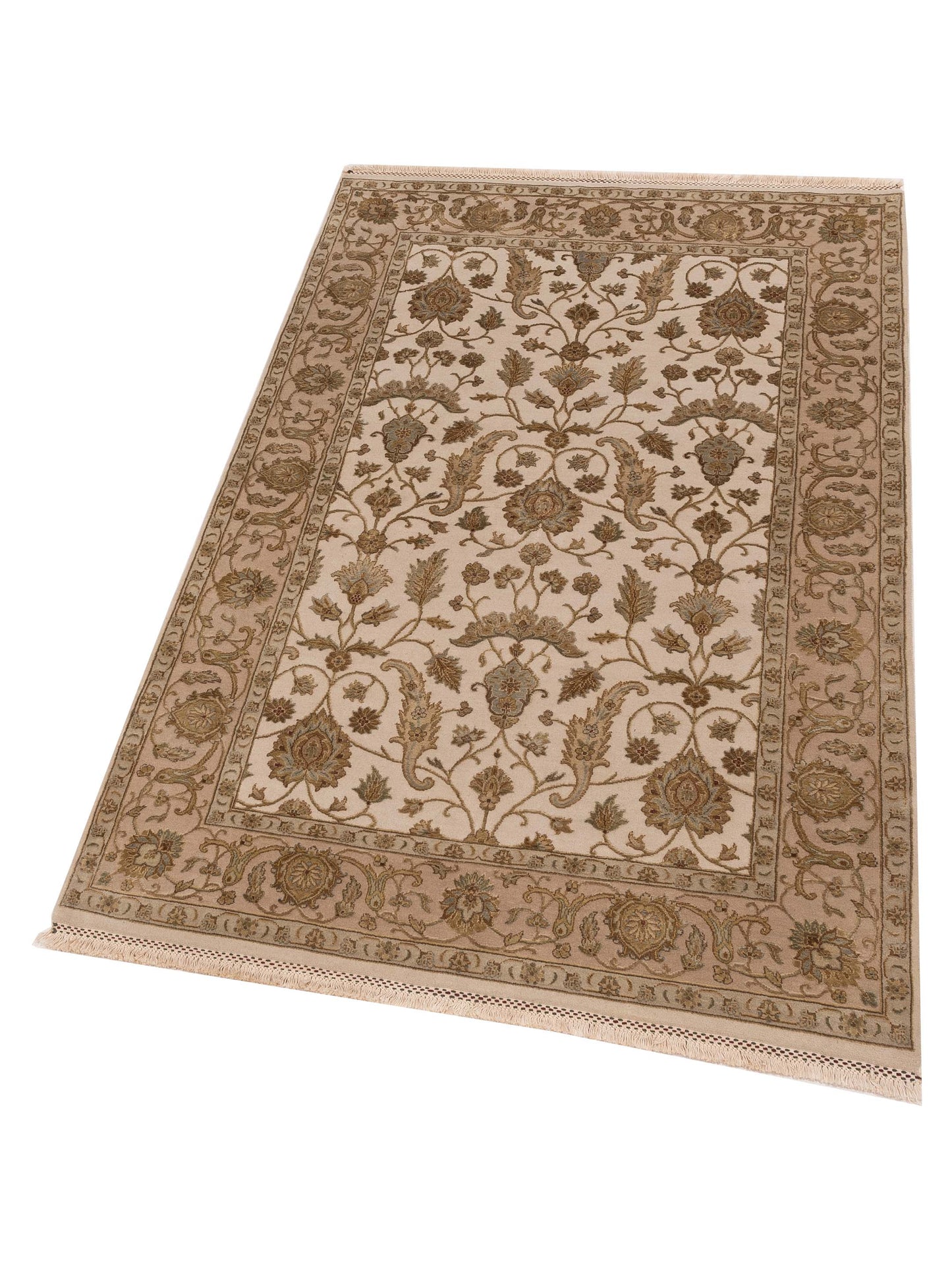 Imperial Silk 121038 Ivory Beige 4.1x6.6 Hand Knotted Rug
