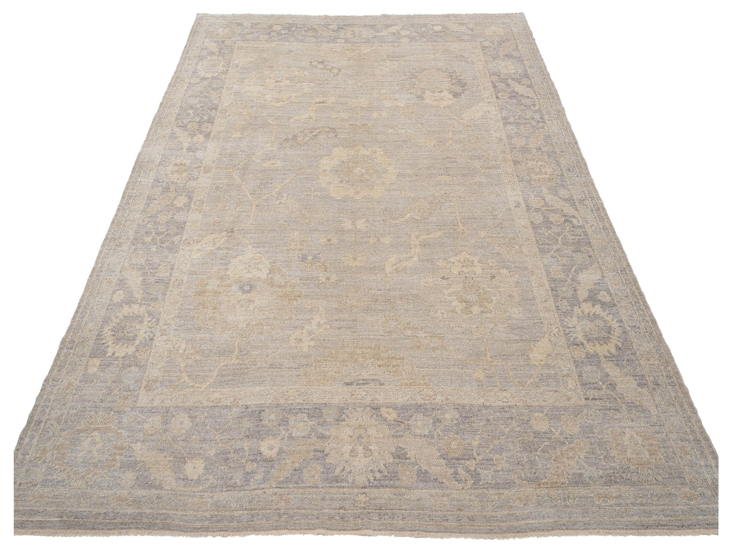 Angora Oushak 120845 Light Gray Gray 9.9x12.9 Hand Knotted Rug