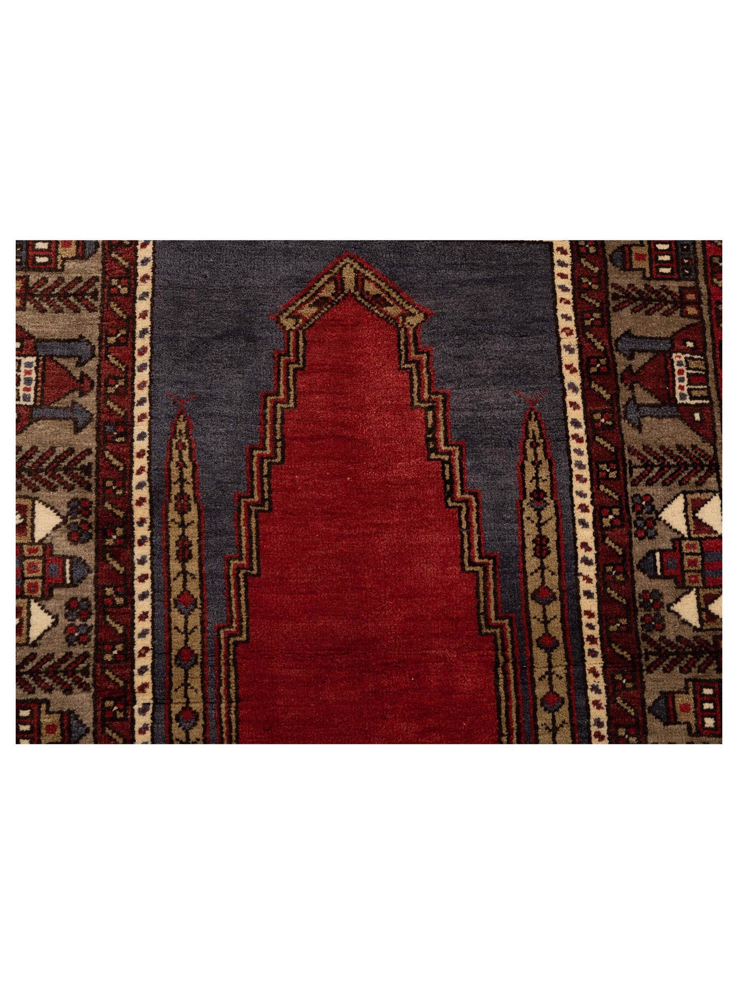 Old Anatolian 148488 Red Silver 3.5x5.11 Hand Knotted Rug
