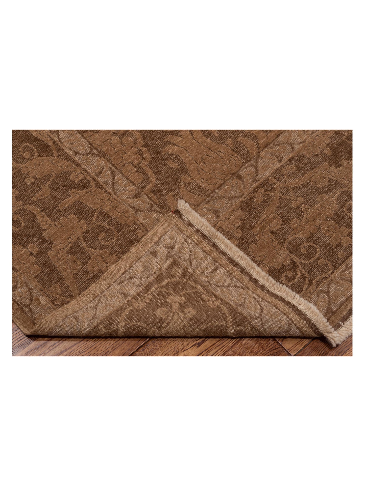 Defne Tulip Dark Brown Brown 8.3x10 Hand Knotted Rug