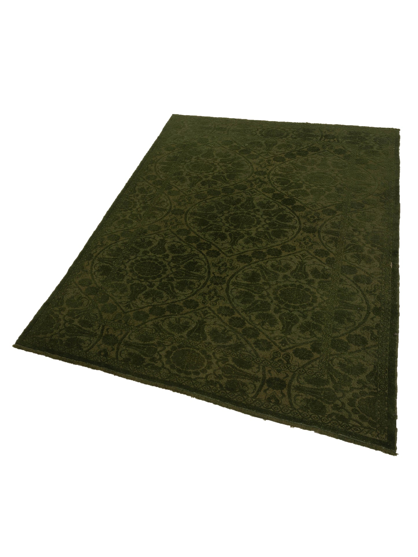 Color Bouquet 109693 Green Green 6.2x8.9 Hand Knotted Rug