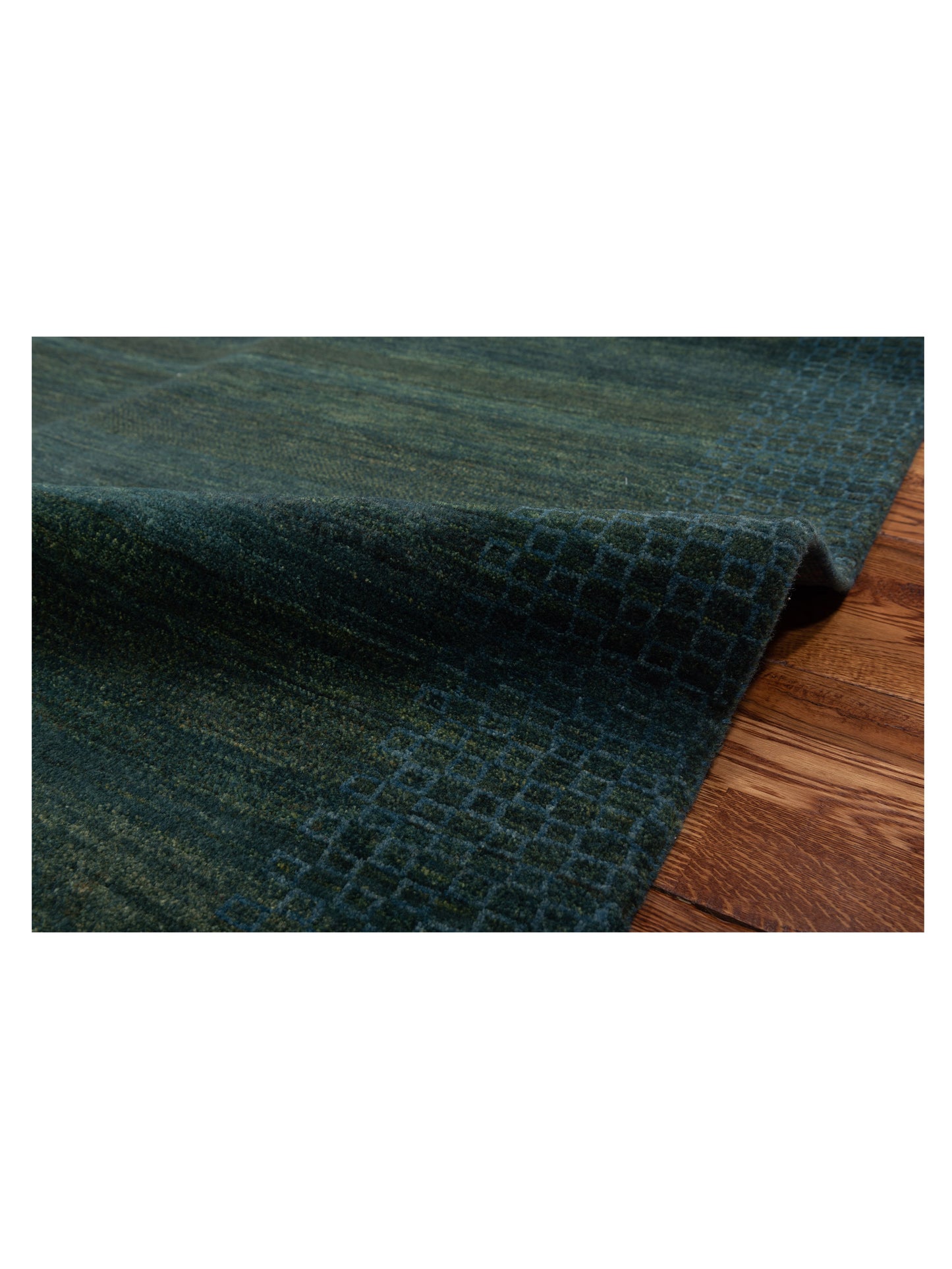 Modern Gabbeh 90383 Teal Teal 6.9x8 Hand Knotted Rugs