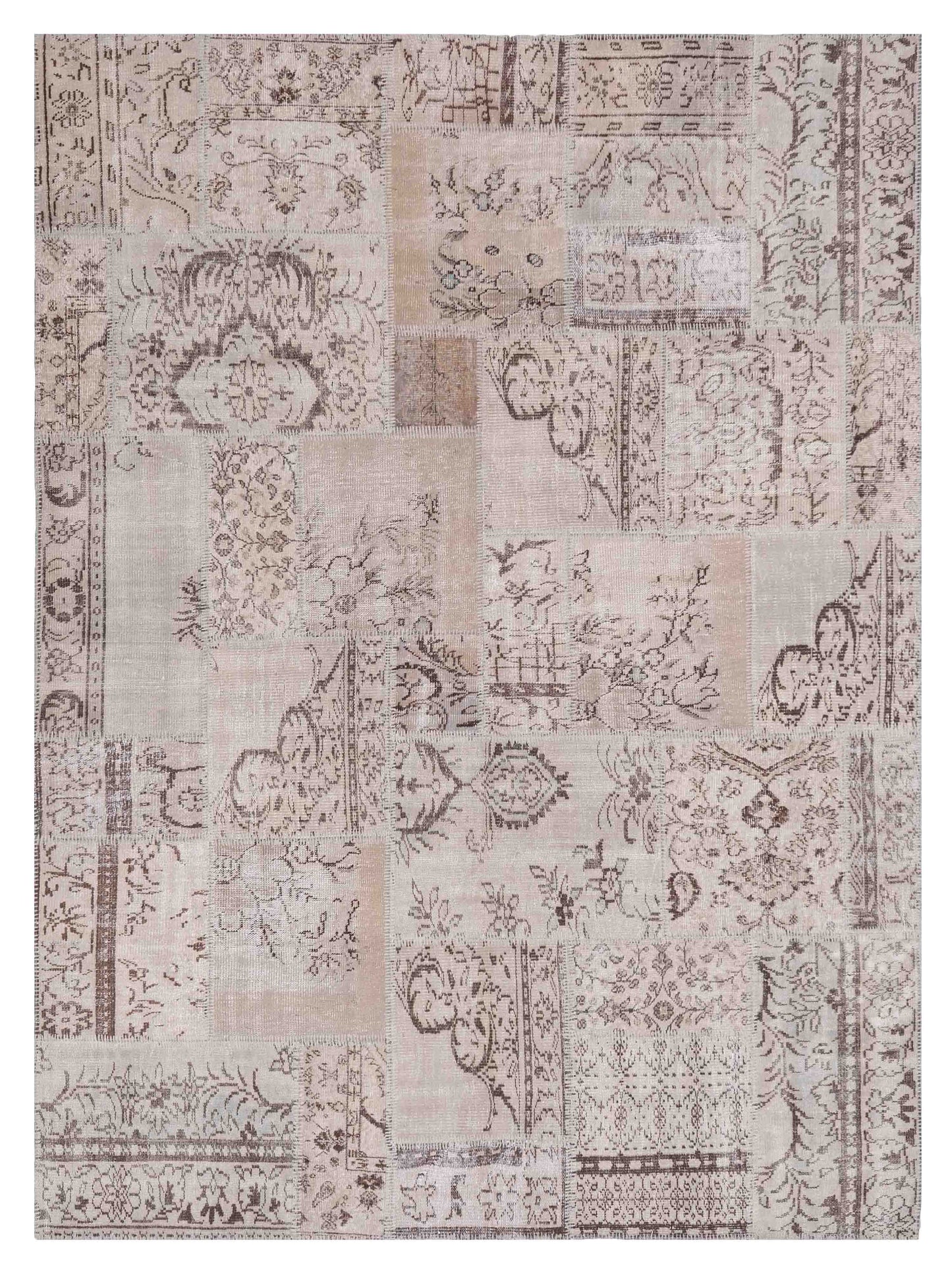 Pasha Turkish Vestige Patchwork  Silver  Contemporary