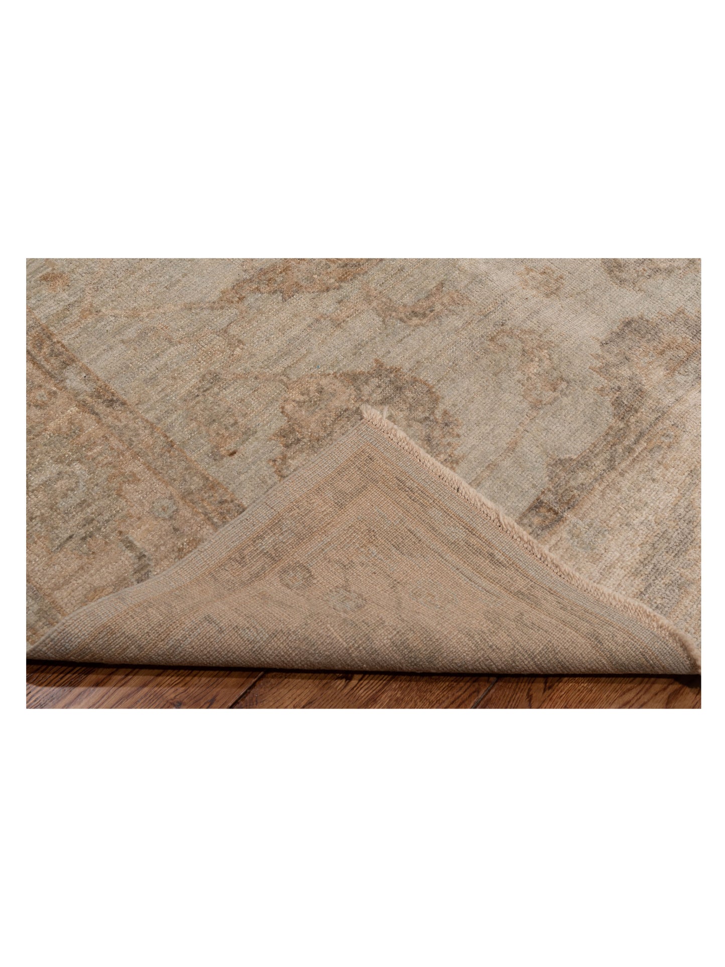 Angora Oushak 128139 Ice Blue Beige 6.2x11.1 Hand Knotted Rug