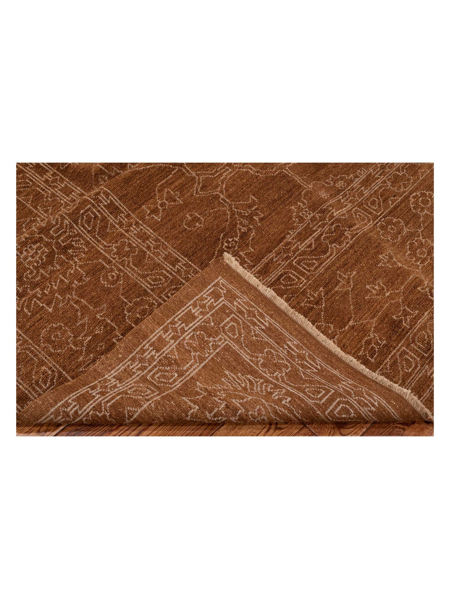 Defne Ruby Brown Silver 9.3x11.11 Hand Knotted Rug