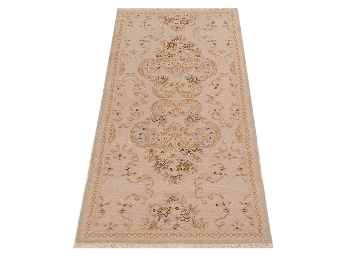 Bouquet 107524 Beige 3x5.11 Hand Knotted Rug