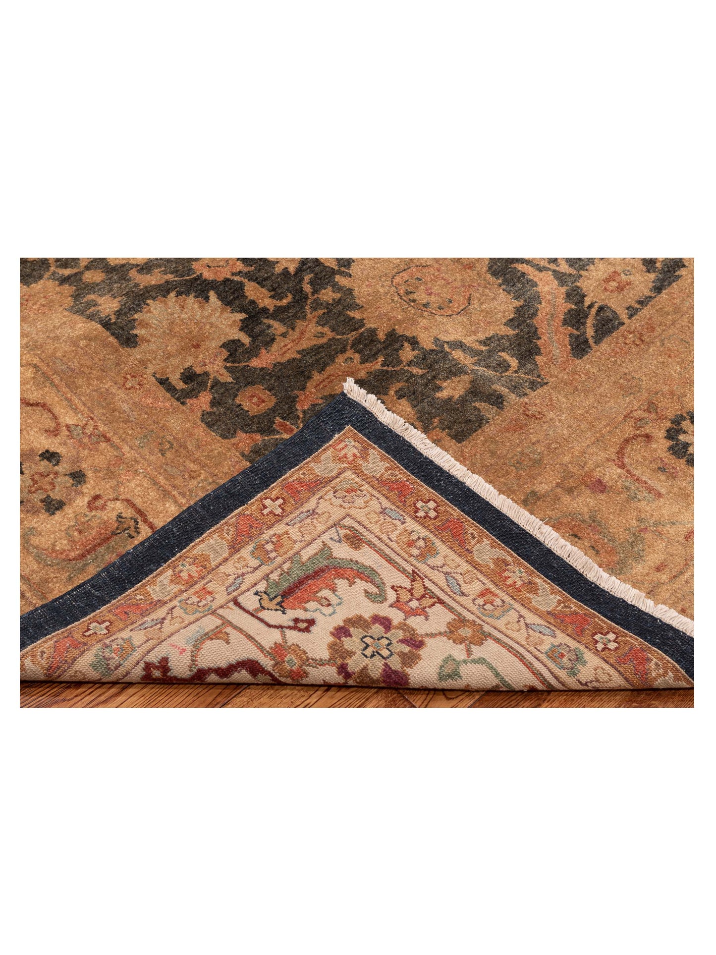 Ghazani 89988 Charcoal Gold 9.1x12.6 Hand Knotted Rug