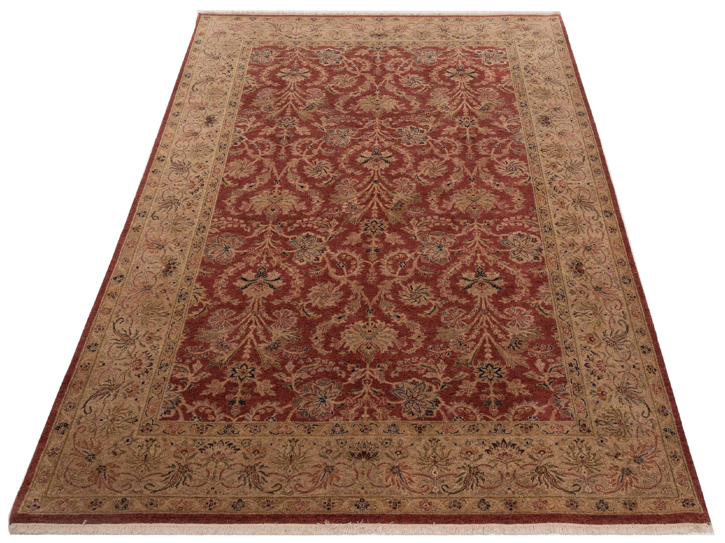 Platinum 115022 Red Gold 6.1x9.1 Hand Knotted Rug
