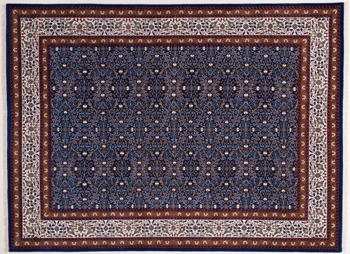 Kayseri 153055 Dark Blue Ivory 9.1x12.4 Hand Knotted Rug