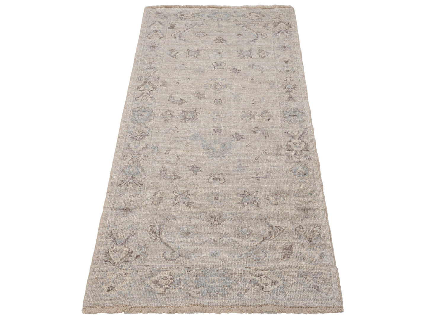 Angora Oushak 146983 Silver Silver 2.9x6.2 Hand Knotted Rug