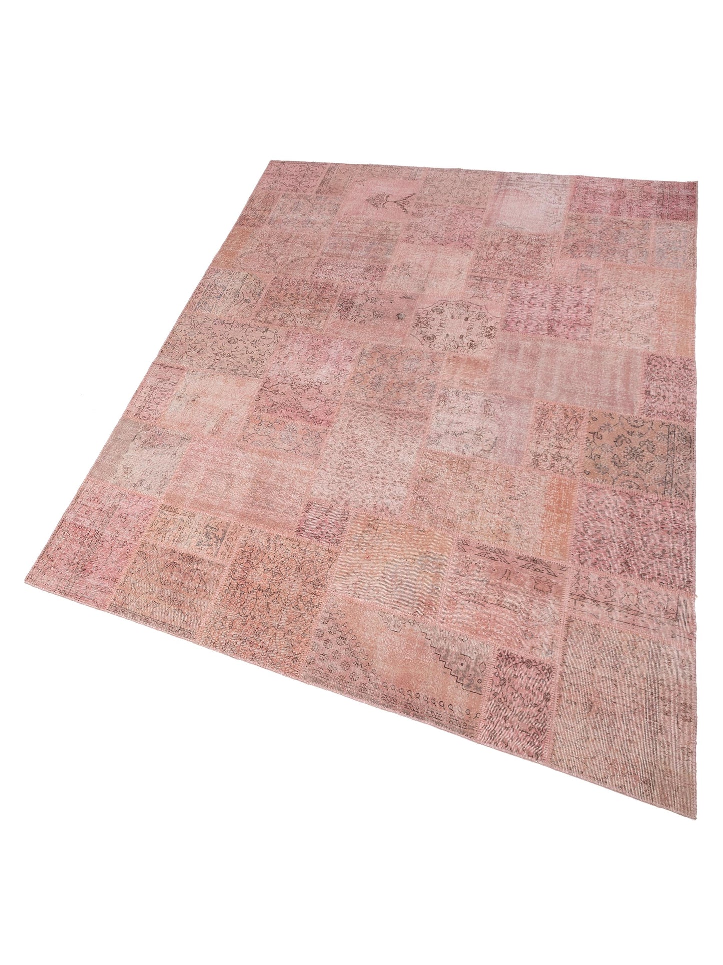 Turkish Vestige Patchwork 149176 Pink 10x13.11 Hand Knotted Rug